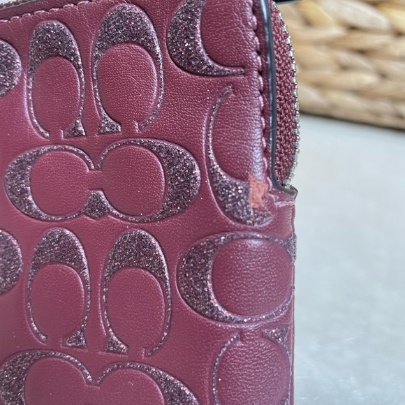 Coach Embossed Plum Wristlet - Picture 6 of 11